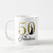50 en Fabulous Gold Foil 50e verjaardag Koffiemok (Links)
