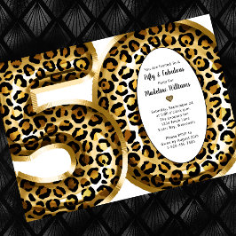 50 en Fabulous Gold Foil Leopard Print Kaart