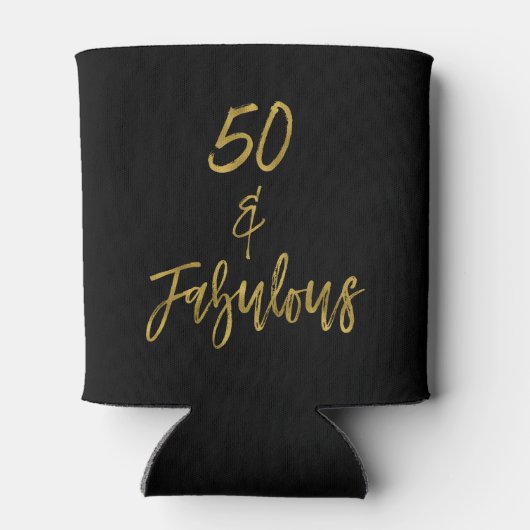 50 en Fabulous Gold Foil Verjaardag Koelbox Blikjeskoeler (Achterkant)