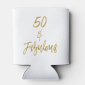 50 en Fabulous Gold Foil Verjaardag Koelbox Blikjeskoeler (Achterkant)
