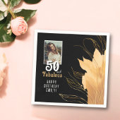 50 en Fabulous Gold Foliage 50e verjaardag foto Servet