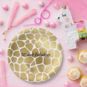50 en Fabulous Gold Giraffe - Abstract afdrukken Papieren Bordje (Feest)