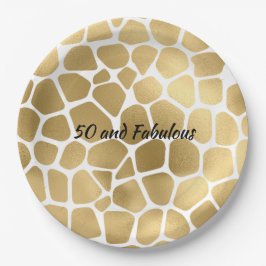 50 en Fabulous Gold Giraffe - Abstract afdrukken Papieren Bordje
