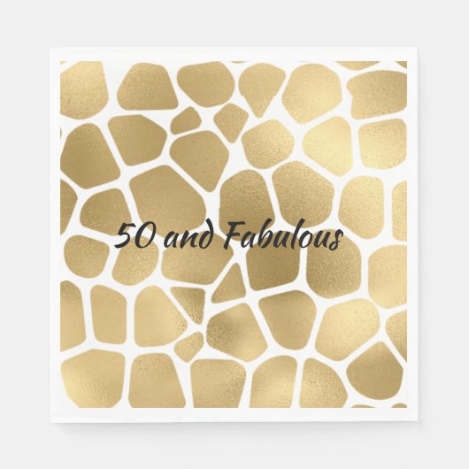 50 en Fabulous Gold Giraffe - Abstract afdrukken Servet (Voorkant)