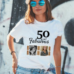 50 en Fabulous Gold Glitter 2 Foto 50e verjaardag T-shirt<br><div class="desc">50 en Fabulous Gold Glitter 2 Foto 50th Birthday T-shirt. Voeg uw foto's toe - u kunt een oude en nieuwe foto gebruiken.</div>