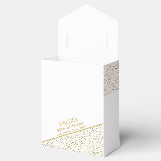 50 en Fabulous Gold Glitter 50th Birthday Bedankdoosjes (Geopend)