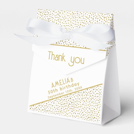50 en Fabulous Gold Glitter 50th Birthday Bedankdoosjes (Voorkant Zijde)