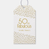 50 en Fabulous Gold Glitter 50th Birthday Cadeaulabel (Voorkant)