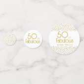 50 en Fabulous Gold Glitter 50th Birthday Party Confetti (Voorkanten)