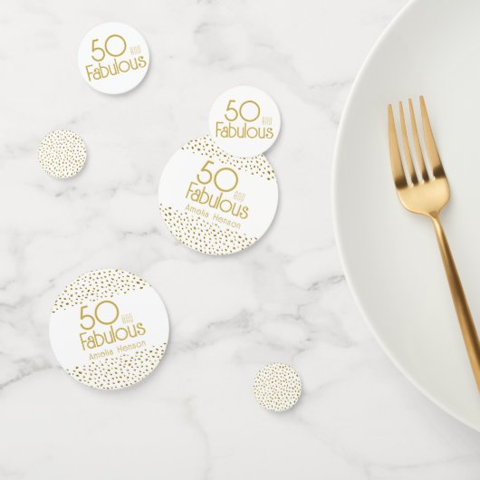50 en Fabulous Gold Glitter 50th Birthday Party Confetti (Groep)