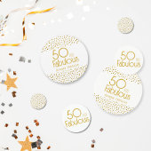 50 en Fabulous Gold Glitter 50th Birthday Party Confetti