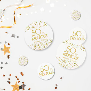 50 en Fabulous Gold Glitter 50th Birthday Party Confetti