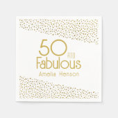 50 en Fabulous Gold Glitter 50th Birthday Servet (Voorkant)