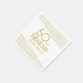 50 en Fabulous Gold Glitter 50th Birthday Servet (Hoek)