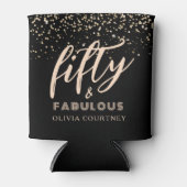 50 en Fabulous Gold Glitter Black van zaterdag Blikjeskoeler (Voorkant)