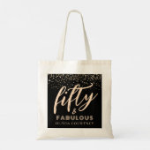 50 en Fabulous Gold Glitter Black van zaterdag Tote Bag (Achterkant)