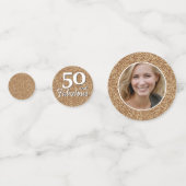 50 en Fabulous Gold Glitter Photo 50th Birthday Confetti (Achterkanten)