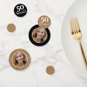 50 en Fabulous Gold Glitter Photo 50th Birthday Confetti (Groep)