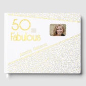 50 en Fabulous Gold Glitter Photo 50th Birthday Gastenboek (Voorkant)