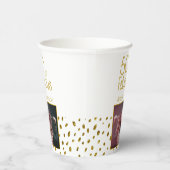 50 en Fabulous Gold Glitter Photo 50th Birthday Papieren Bekers (Rechts)