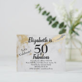 50 en Fabulous Gold Grey Marble met zwarte tekst Briefkaart (Staand voorkant)