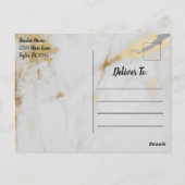 50 en Fabulous Gold Grey Marble met zwarte tekst Briefkaart (Achterkant)