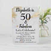 50 en Fabulous Gold Grey Marble met zwarte tekst Kaart (Staand voorkant)