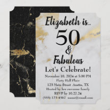 50 en Fabulous Gold Grey Marble met zwarte tekst