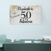 50 en Fabulous Gold Grey Marble met zwarte tekst Spandoek (Beurs)