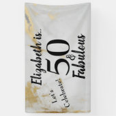 50 en Fabulous Gold Grey Marble met zwarte tekst Spandoek (Verticaal)