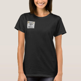 50 en Fabulous Gold Marble met zwarte tekst T-shirt