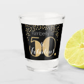 50 en Fabulous Gold Personalized Birthday Party C Shot Glas (Voorkant)