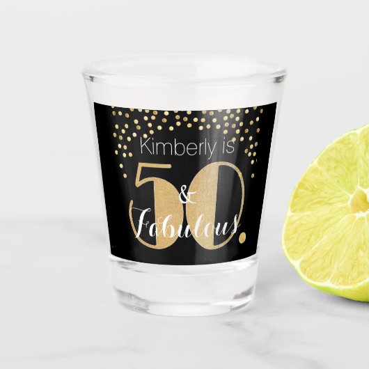50 en Fabulous Gold Personalized Birthday Party C Shot Glas