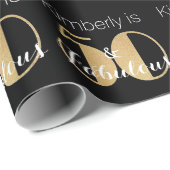 50 en Fabulous Gold Personalized Birthday Party Cadeaupapier (Rol Hoek)