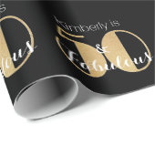 50 en Fabulous Gold Personalized Birthday Party Cadeaupapier (Rol Hoek)