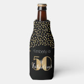 50 en Fabulous Gold Personalized Birthday Party Flesjeskoeler (Fles Voorkant)