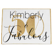 50 en Fabulous Gold Personalized Birthday Party Groot Cadeauzakje (Voorkant)