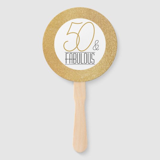 50 en Fabulous Gold Personalized Birthday Party Handwaaier (Voorkant)