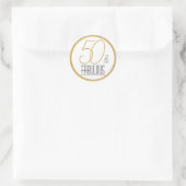 50 en Fabulous Gold Personalized Birthday Party Ronde Sticker (Tas)