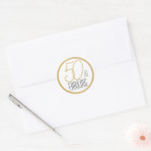 50 en Fabulous Gold Personalized Birthday Party Ronde Sticker (Envelop)