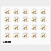 50 en Fabulous Gold Personalized Birthday Party Ronde Sticker (Vel)
