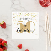 50 en Fabulous Gold Personalized Birthday Party Servet (Insitu)