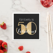50 en Fabulous Gold Personalized Birthday Party Servet (Insitu)