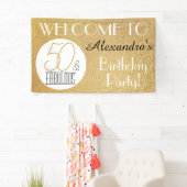 50 en Fabulous Gold Personalized Birthday Party Spandoek (Insitu)