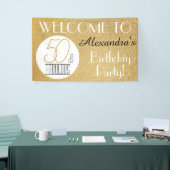 50 en Fabulous Gold Personalized Birthday Party Spandoek (Beurs)