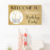 50 en Fabulous Gold Personalized Birthday Party Spandoek (Insitu)