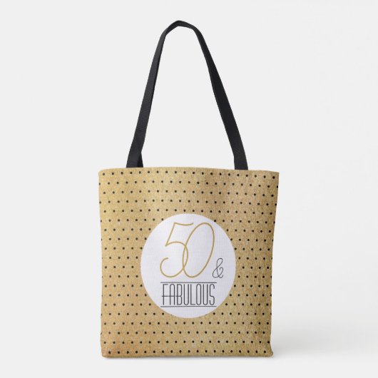 50 en Fabulous Gold Personalized Birthday Party Tote Bag (Achterkant)