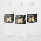 50 en Fabulous Gold Personalized Birthday Party Waterfles Etiket (Flessen)