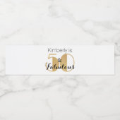 50 en Fabulous Gold Personalized Birthday Party Waterfles Etiket (Enkel label)