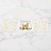 50 en Fabulous Gold Personalized Birthday Party Waterfles Etiket (Enkel label)